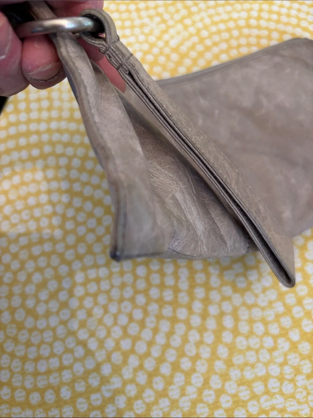 Hobo  Gray Leather Wristlet Clutch